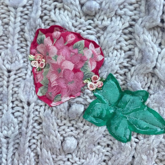 Madam P. Upcycled Cable Pullover Sweater sz.  M #AL - Picture 5 of 14